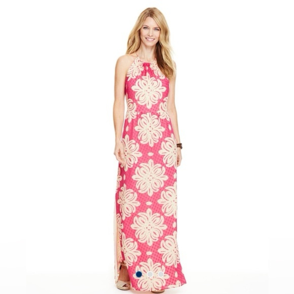 NWT! Vineyard Vines Pink Medallion Halter Maxi Dress